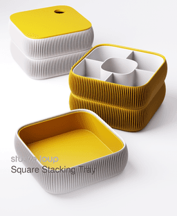Square Stacking Tray 3d model