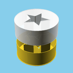 Disc with a star, nestable box (v1) 3d model
