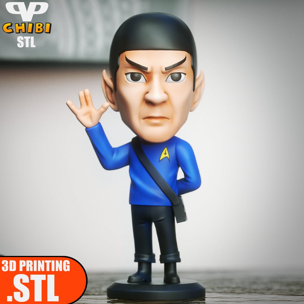 Spock Chibi STL for 3D Printing ChibiSTL 3DXM 3d model