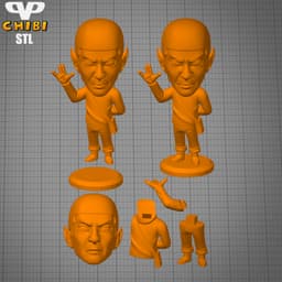 Spock Chibi STL for 3D Printing ChibiSTL 3DXM 3d model