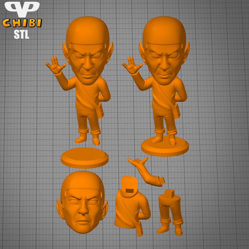 Spock Chibi STL for 3D Printing ChibiSTL 3DXM 3d model