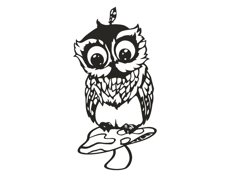 Owl & Mushroom 3d model