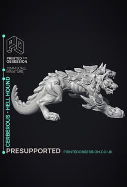 Cerberus - Hell Hound - PRESUPPROTED - 32mm Scale 3d model