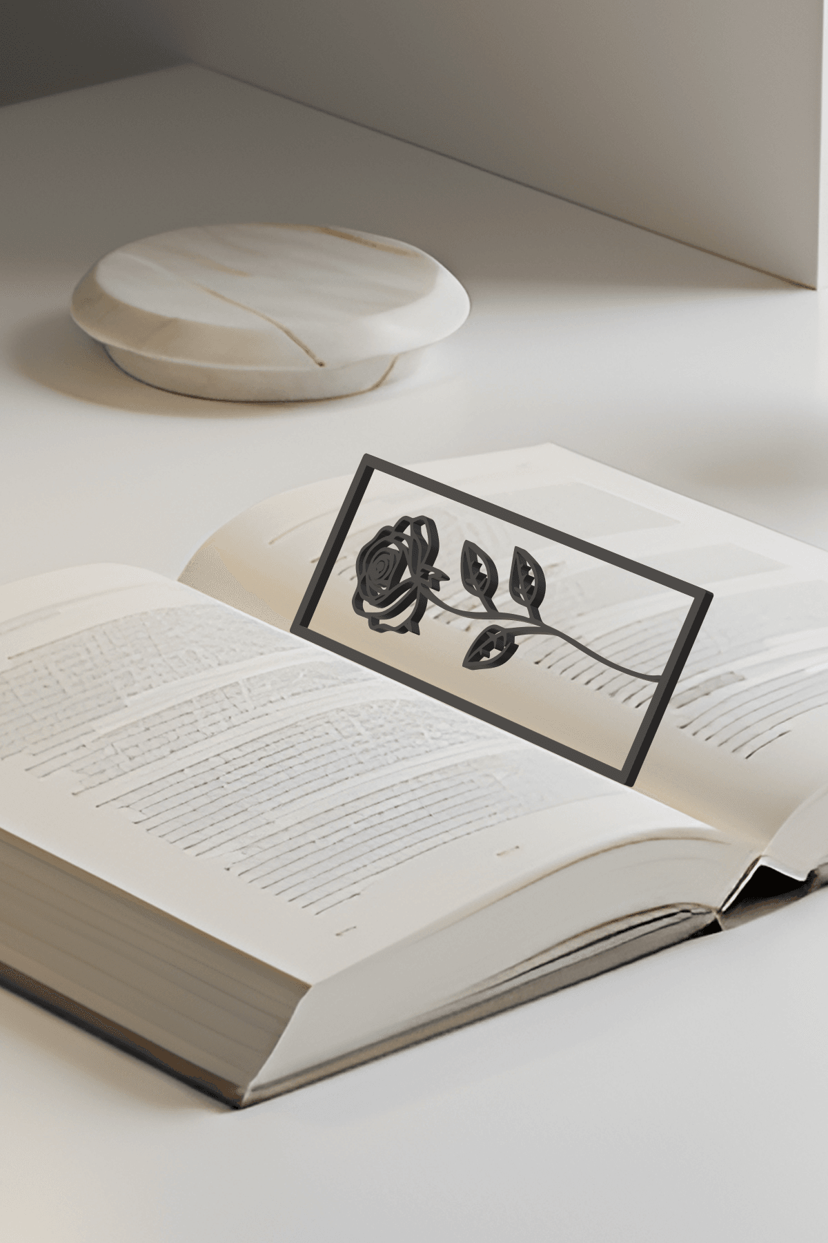 Rose Bookmark, Gift Idea 3d model