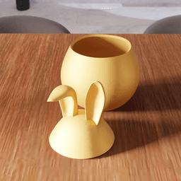 Easter Bunny Jar - Rabbit Decorative Container 3d model
