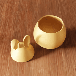 Easter Bunny Jar - Rabbit Decorative Container 3d model