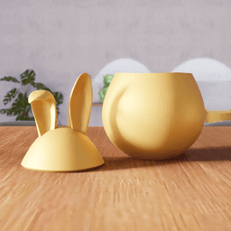 Easter Bunny Jar - Rabbit Decorative Container 3d model