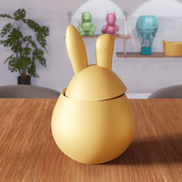 Easter Bunny Jar - Rabbit Decorative Container 3d model