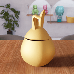 Easter Bunny Jar - Rabbit Decorative Container 3d model