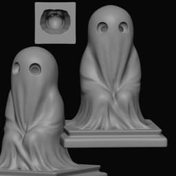 Cute Ghost Set G2 (EASY PRINT) 3d model