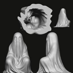 Cute Ghost Set G2 (EASY PRINT) 3d model