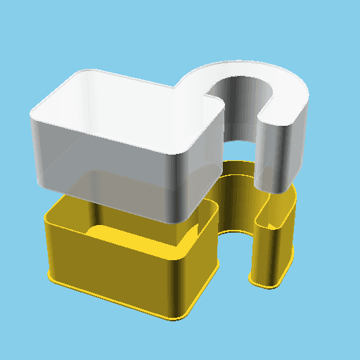 Padlock Full Open, nestable box (v1) 3d model