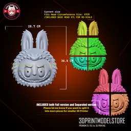 Labubu The Monster Cosplay Mask, Anime, Props, Halloween 3d model