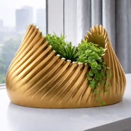 FLUTED RIBBED PLANTER POT 3d model