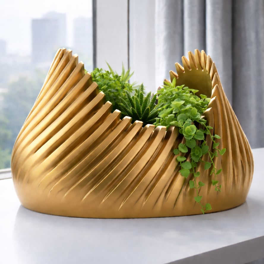FLUTED RIBBED PLANTER POT 3d model