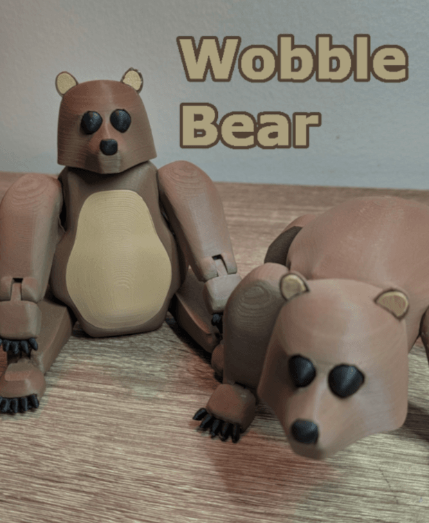 Wobble Bear - Smooth & Colored 3d model