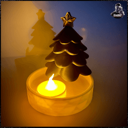 Christmas Tealight - Christmas Tree - separated Parts 3d model