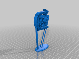 Weirs Beach Sign (HO Scale?) 3d model