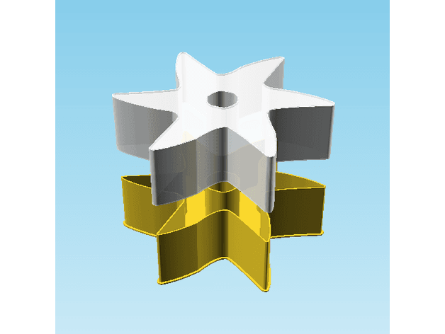 Shuriken 005A, nestable box (v2) 3d model