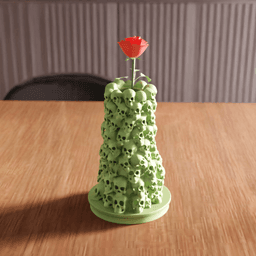Gothic Skull Tower Rose Flower Holder Vase 3d model