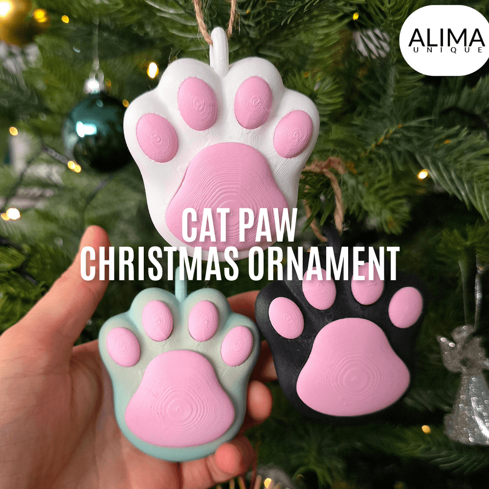 Cat Paw Christmas Ornament 3d model