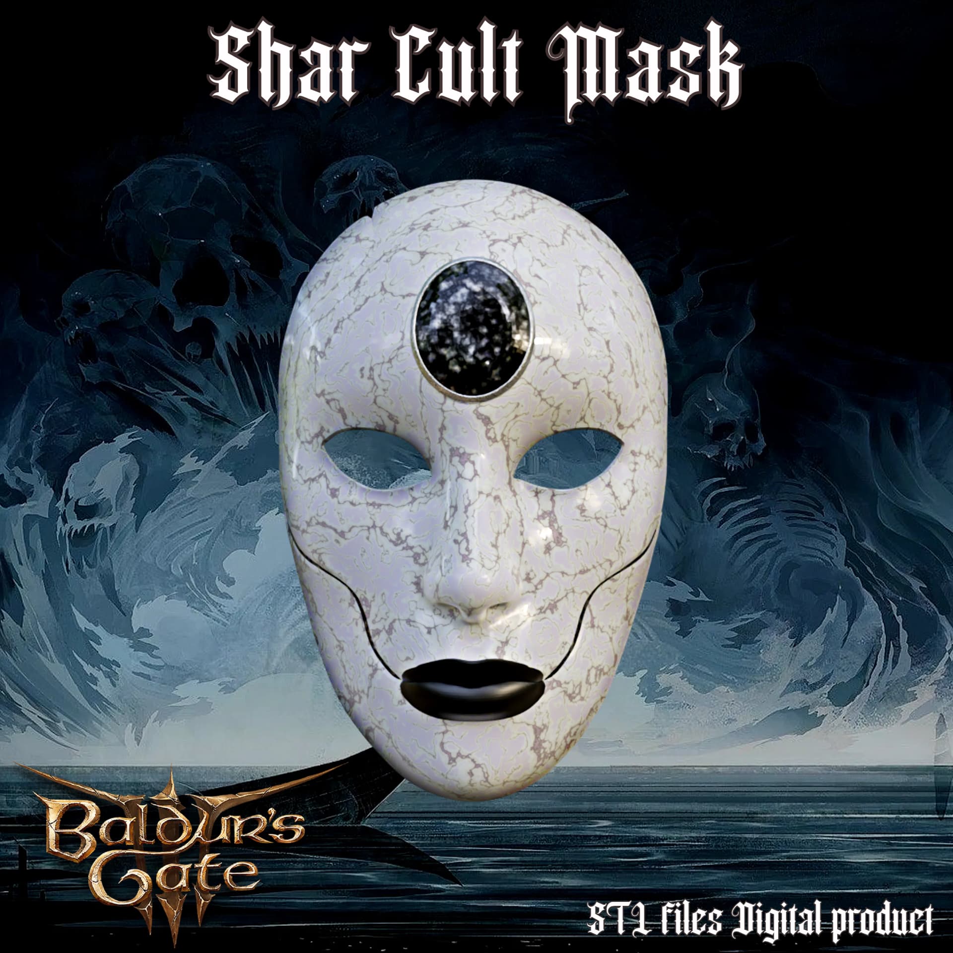FANTASY SHAR MASK BALDURS GATE 3 3d model