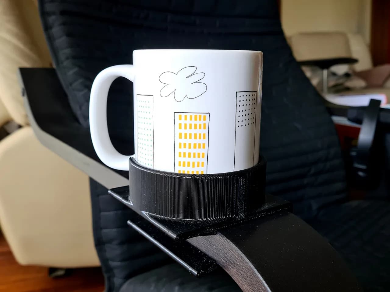 Mug Holder for IKEA POÄNG 3d model