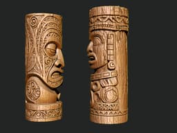 Traditional Wooden Totems/2 models 3d model