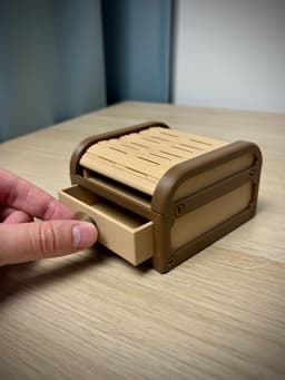 Tambour Box | Roll top Storage | Organizer 3d model