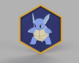 Wartortle Pokemon PokeCoin 3MF 3d model