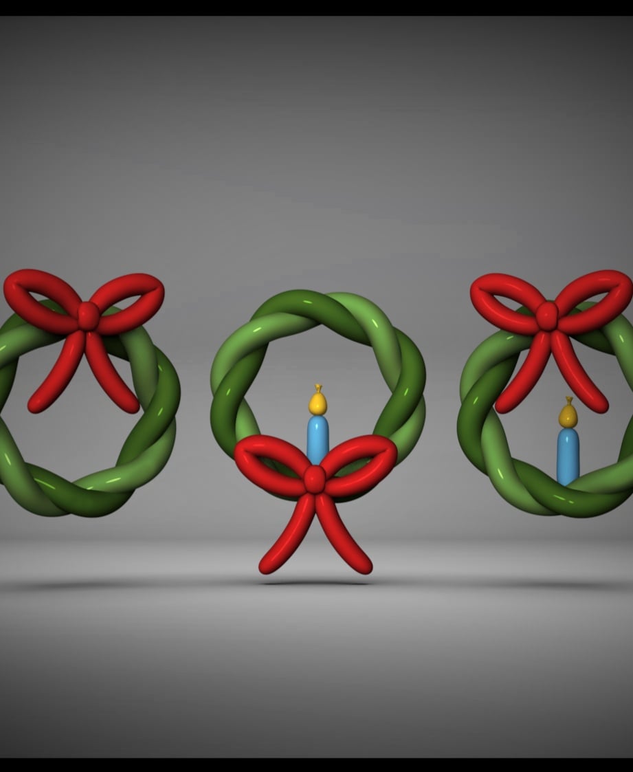Balloon Holiday Wreath 3d model