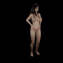 Cute Asian Woman in Bikini 3d model
