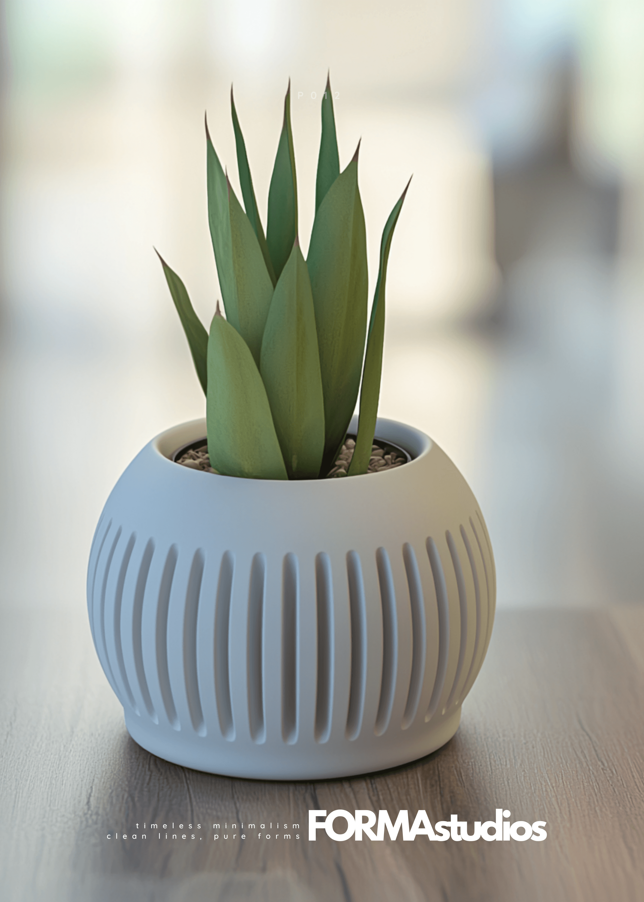 Planter with drip tray - FORMAstudios P012 3d model