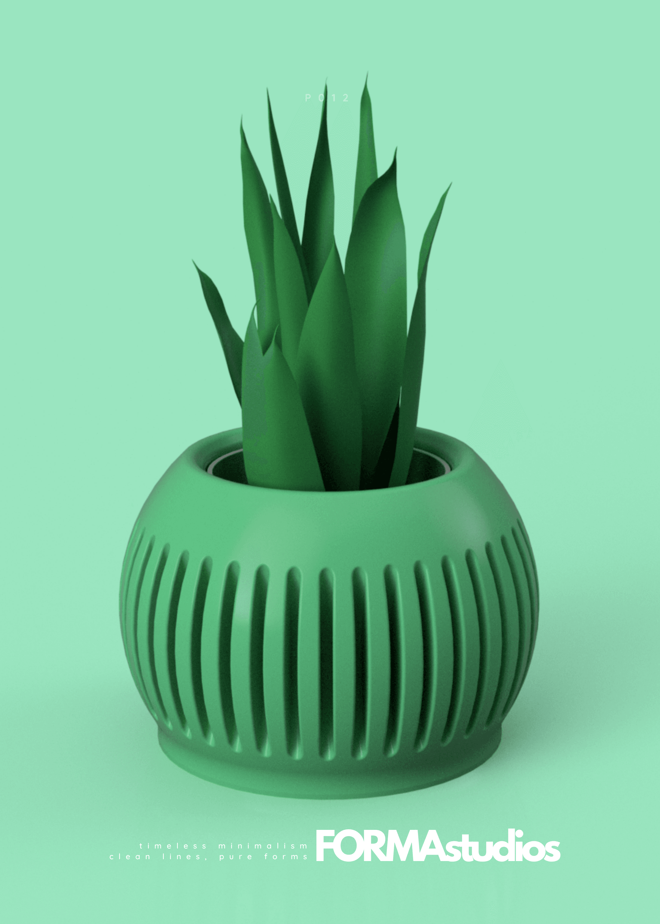 Planter with drip tray - FORMAstudios P012 3d model