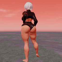 Curvy Asian Fighter Girl v2 3d model