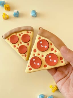 Pizza Slice Multi Clicker Keychain Fidget Toy 3d model