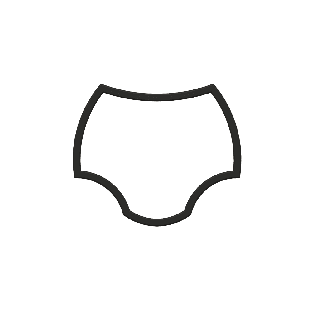 Diaper Cookie Cutter STL File - 4 inches 3d model