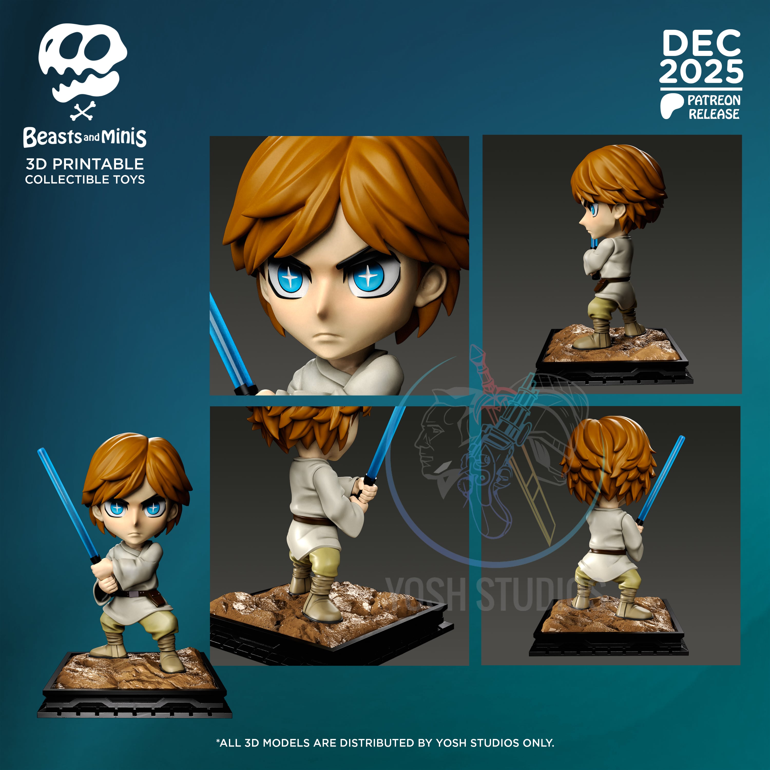 Luke Skywalker Mini 3D Printer STL File 3d model