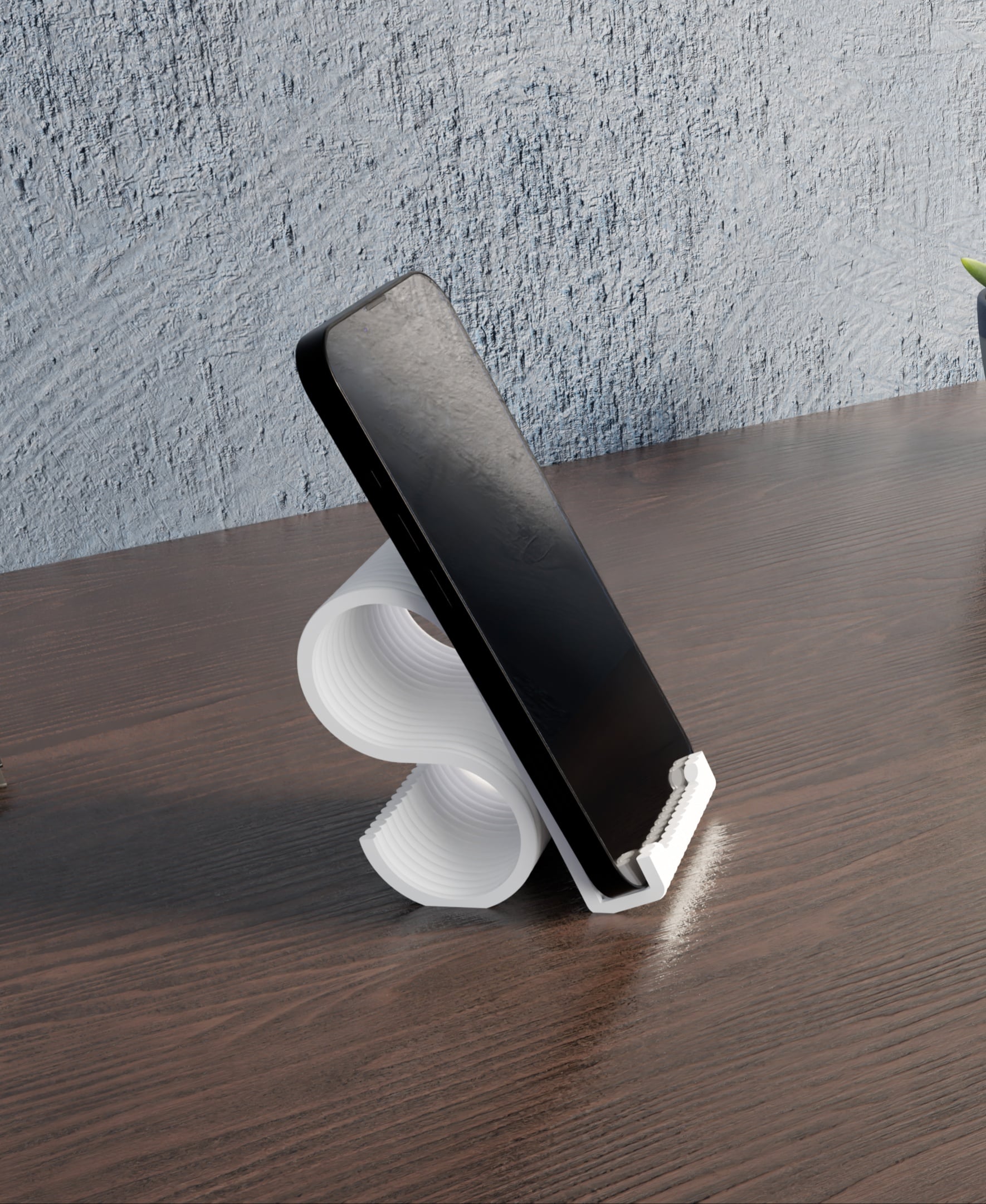 WaveDock – Modern Desk Phone Stand 3d model