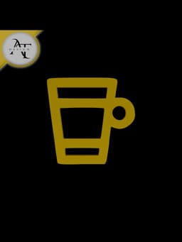 Simple Coffee Cup Symbol - 2D Art 3d model