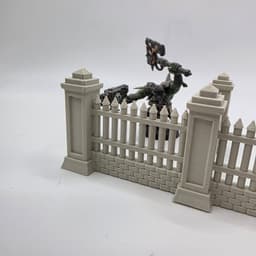 Stone Fence with Pillars 3d model