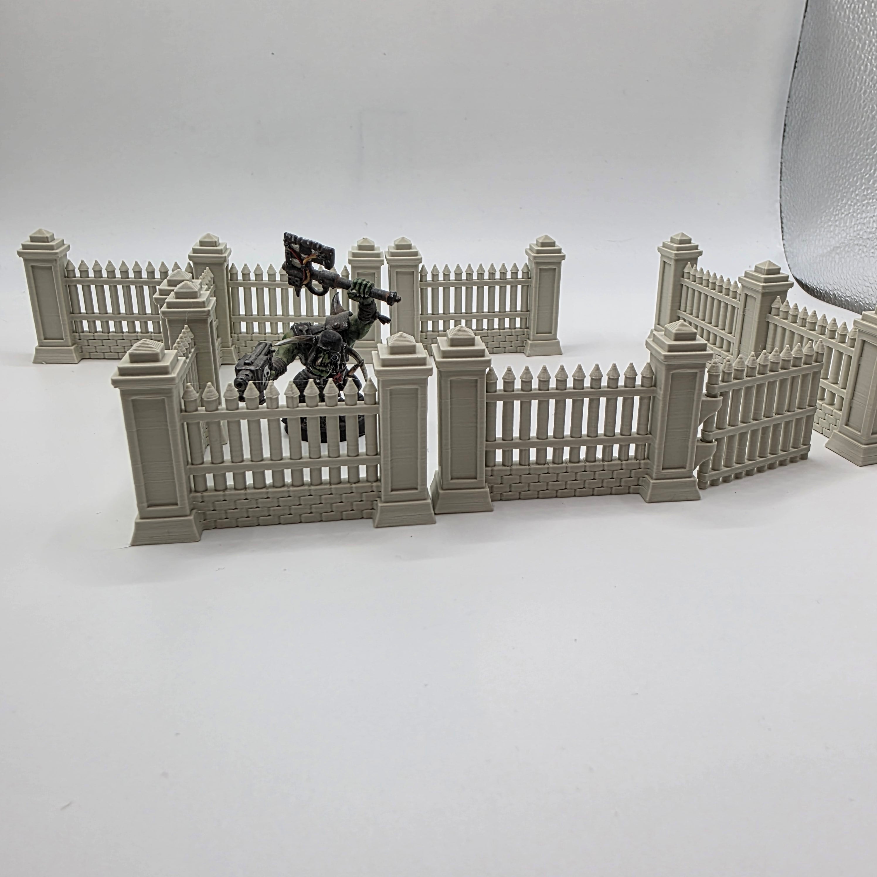 Stone Fence with Pillars 3d model