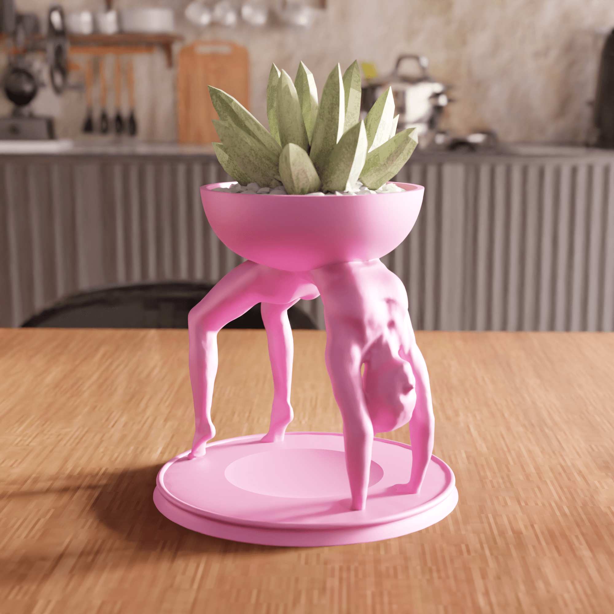 Surrealist Athletic Bridge Pose Decorative Planter 3d model