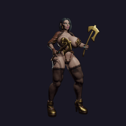 Thick Vampire Axe Queen v2 3d model