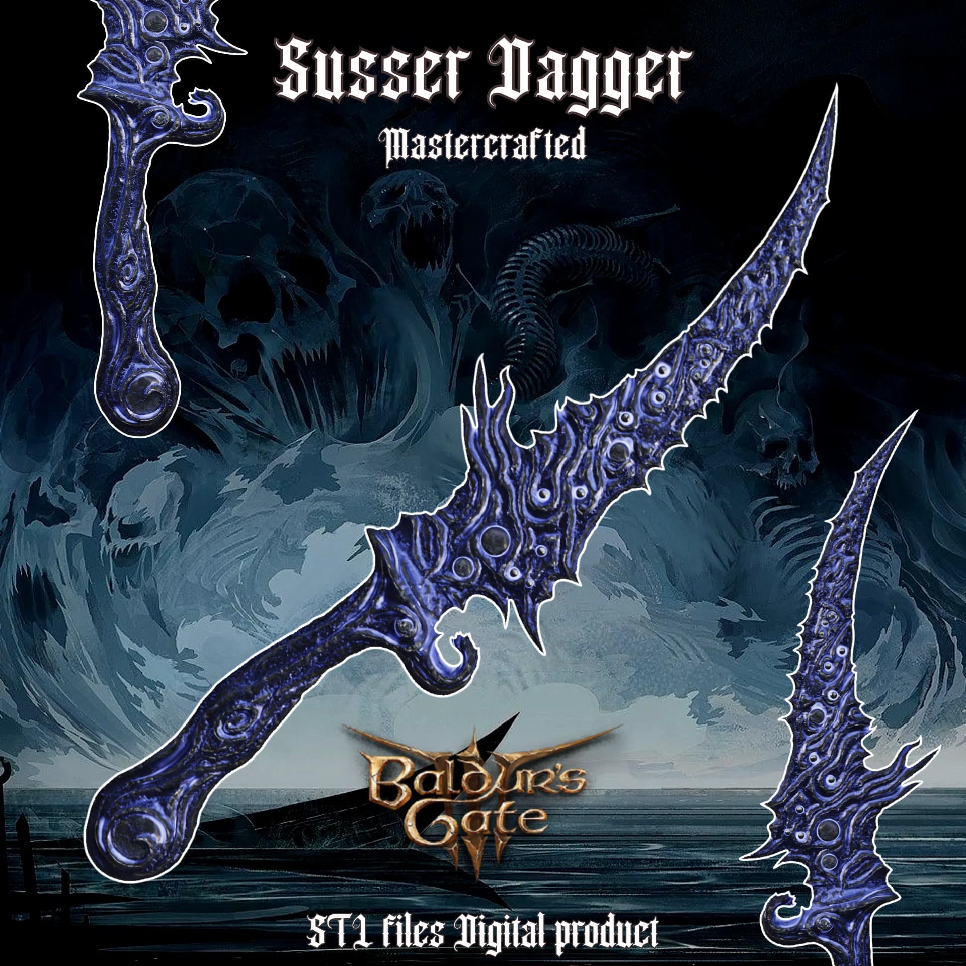 Fantasy Mastercrafted Susser Dagger from Baldurs Gate 3 3d model