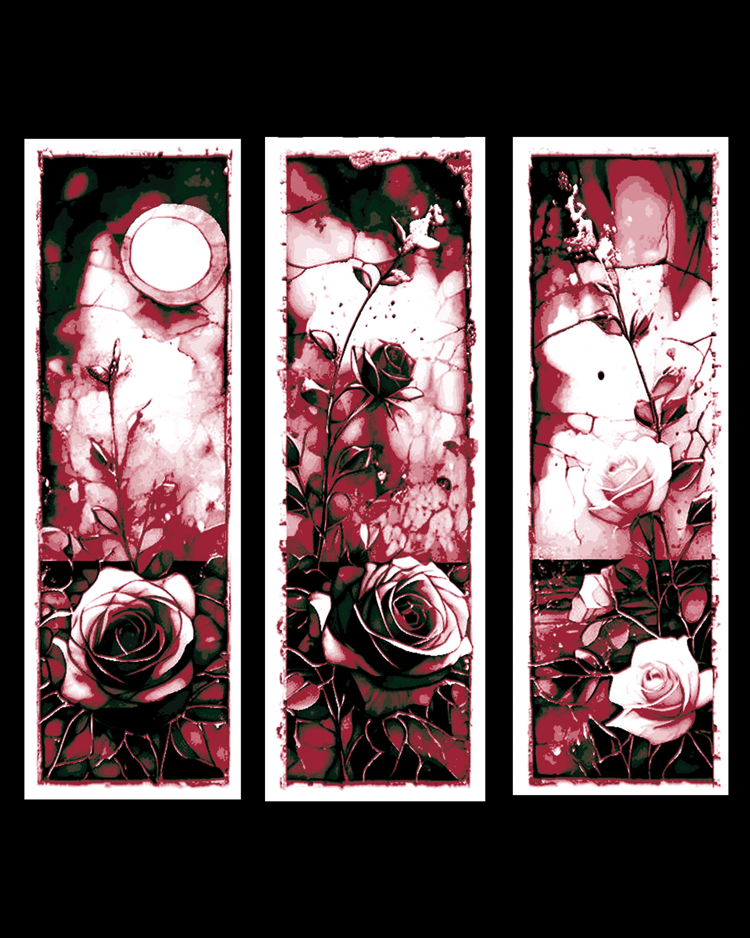Bookmarks depicting artistic rose stylization 3d model
