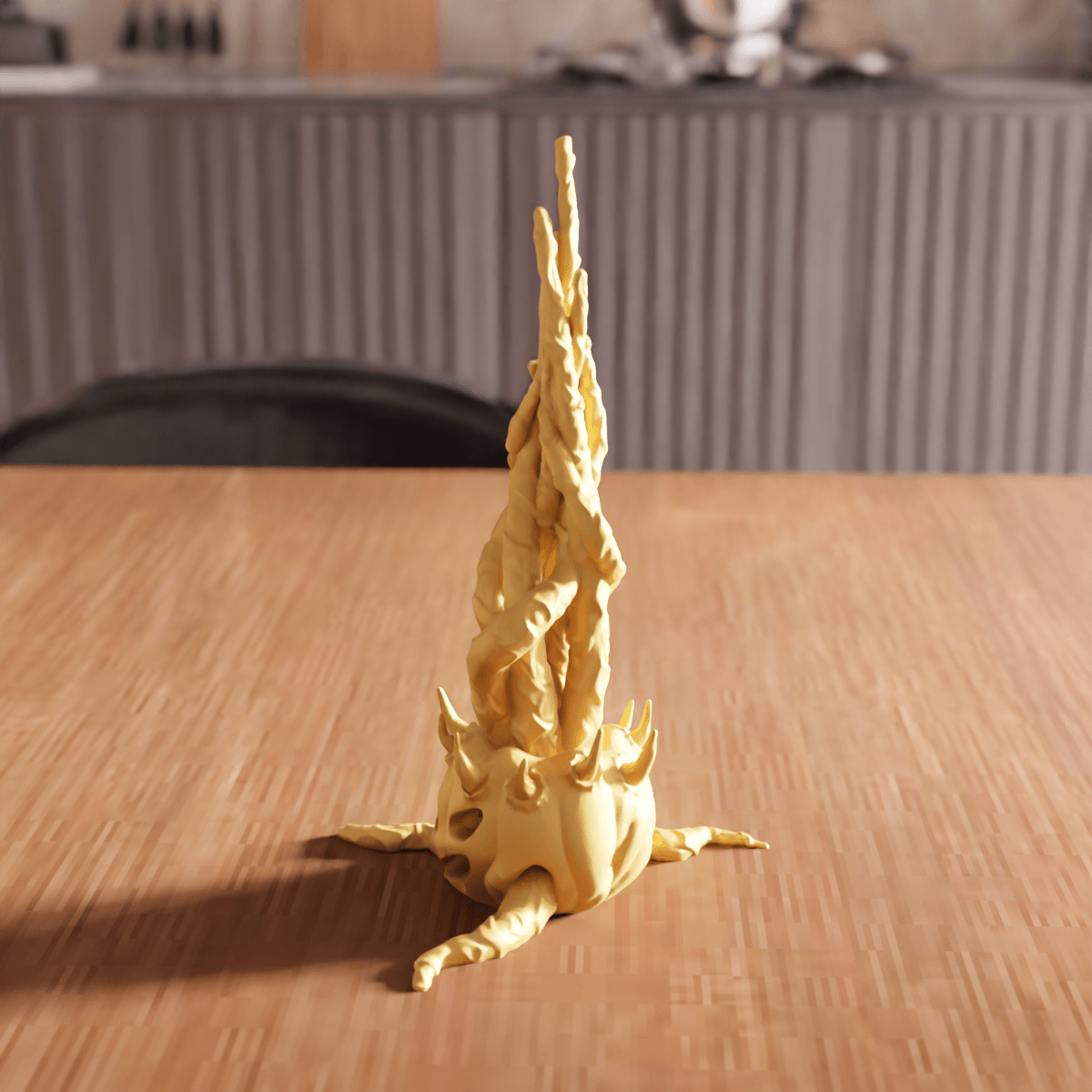 Spooky Exploding Flame Pumpkin Halloween Figurine 3d model