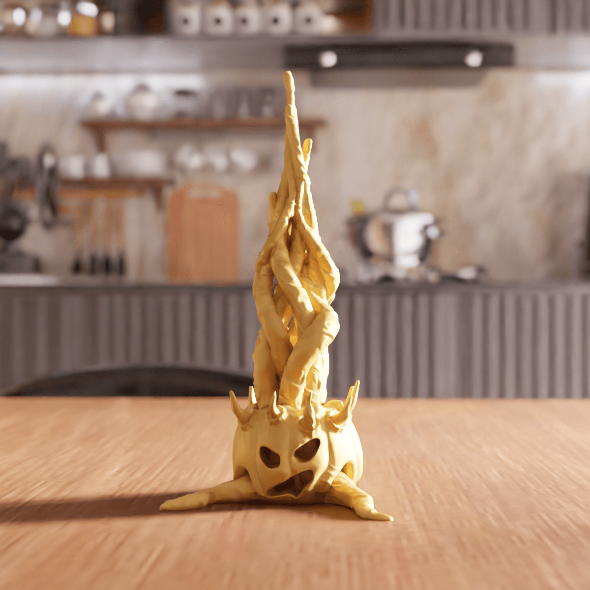 Spooky Exploding Flame Pumpkin Halloween Figurine 3d model