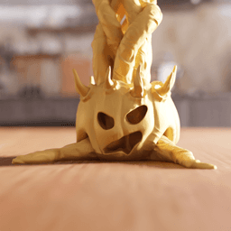Spooky Exploding Flame Pumpkin Halloween Figurine 3d model