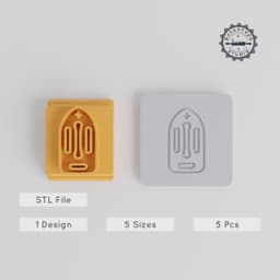Lifeguard Board Stamp Tile Set, 5 Sizes, Perfect for Clay, Cookies & Fondant Modeling PRODUCT_1645 3d model